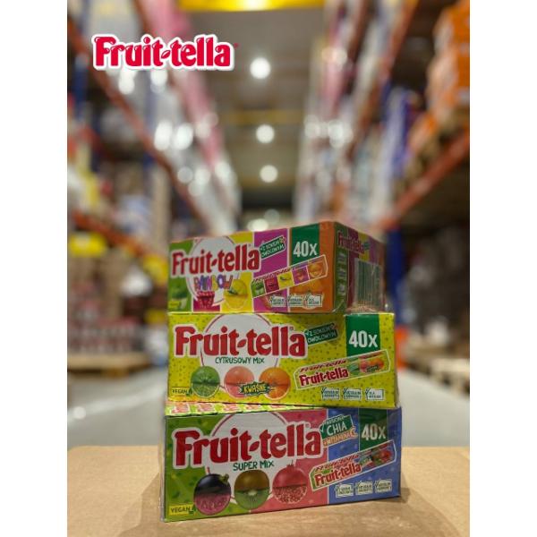 Fruit-tella Strawberry 40 х 41 g, Fruit-tella Cytrusowy MIX (BOX) 40 х 41 g, Fruit-tella Super MIX (BOX) 40 х 41 g, Fruit-tella Rainbow (BOX) 40 х 41 g