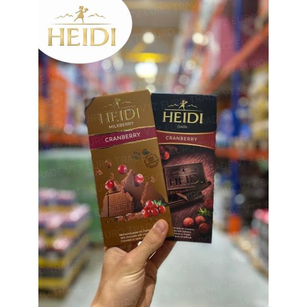 Heidi Sour Cherry 80 g, Heidi Espresso 80 g, Heidi Orange 80 g, Heidi 50%, Mild 80 g, Heidi Blueberry 80 g, Heidi Raspberry 80 g, Heidi Cranberry 80 g, Heidi Milkberry with cranberries 80 g, Heidi Extreme 85% 80 g, Heidi Strawberry 80 g, Heidi Orange (MIX), 5*10 80 g, Heidi Caramel Nuts Almonds 80 g, Heidi Dark Intense 75% 80 g, Heidi Pistachio 80 g, Heidi White (1*3шт) 100 g, Heidi Milk (1*3шт.) 100 g, Heidi Lemon & Mint 80 g, Heidi Florentine Milk 100 g, Heidi Pure Milk 80 g, Heidi Florentine Dark 100 g, Heidi Grand`Or Dark&Hazelnuts 100 g, Heidi Golden Hazelnuts 100 g, Heidi Pure Milk (5*10шт.) 80 g, Heidi Lemon & Mint 80 g