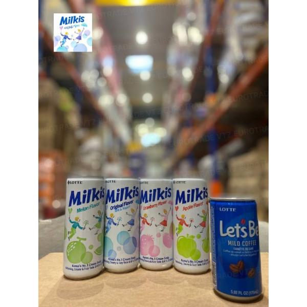 LOTTE Milkis Melon Flavor (Диня) 250 ml, LOTTE Milkis Original Flavor (Молоко і йогурт) 250 ml, LOTTE Milkis Strawberry Flavor (Полуниця) 250 ml, LOTTE Milkis Apple Flavor (Яблуко) 250 ml, LOTTE Let's Be Mild Coffee 175 ml, LOTTE Pepero Almond 32 g, LOTTE Pepero Choco Filed 32 g, LOTTE Original 32 g, LOTTE Choco Pie 168 g, LOTTE Choco Pie Cacao 168 g, LOTTE Choco Pie Black Sugar Milk Tea (28g x 12шт.) 336 g, LOTTE Choco Pie Banana (28g x 12шт.) 336 g, LOTTE Choco Pie Green Tea (28g x 12шт.) 336 g, LOTTE Dream Cake Original 200 g, LOTTE Moncher Cacao 204 g, LOTTE Milkis Banana (Банан) 250 ml, LOTTE Choco Pie Cacao (28g x 12шт.) 336 g, LOTTE Choco Pie (28g x 12шт.) 336 g, LOTTE Dream Cake Cacao 204 g, LOTTE Pepero Сrunchy 39 g, LOTTE Pepero White Cookie 32 g, LOTTE Kancho Choco Biscuit 42 g, LOTTE Milkis Peach Flavor (Персик) 250 ml