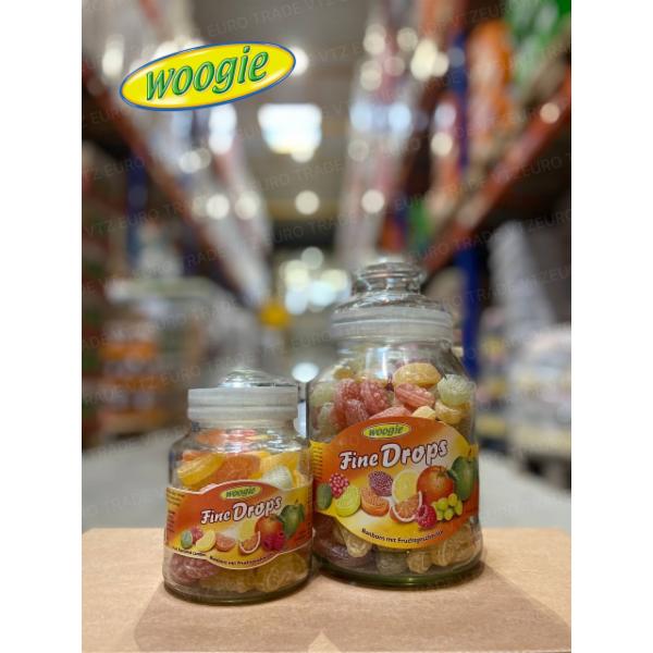 Woogie Marshmallows Pink&White 200 g, Woogie з апельсиновим смаком 200 g, Woogie з вишневим смаком 200 g, Woogie з малиновим смаком 200 g, Woogie з яблучним смаком 200 g, Woogie зі смаком лимону та апельсину 175 g, Woogie зі смаком лісових ягід 200 g, Woogie з фруктовим міксом 200 g, Woogie з лимонним смаком 200 g, Woogie з м'ятним смаком 200 g, Woogie з кавовим смаком 200 g, Woogie BVB Cola und Zitronenbonbons (Кола і Лимон) 200 g, Woogie FC Bayern München 200 g, Woogie PSG (Фруктовий мікс) 200 g, Woogie Кольорові кульки (28 шт) 70 g, Woogie Фруктовий мікс 966 g, Woogie Фруктовий мікс 300 g, Woogie з екзотичними фруктами 200 g